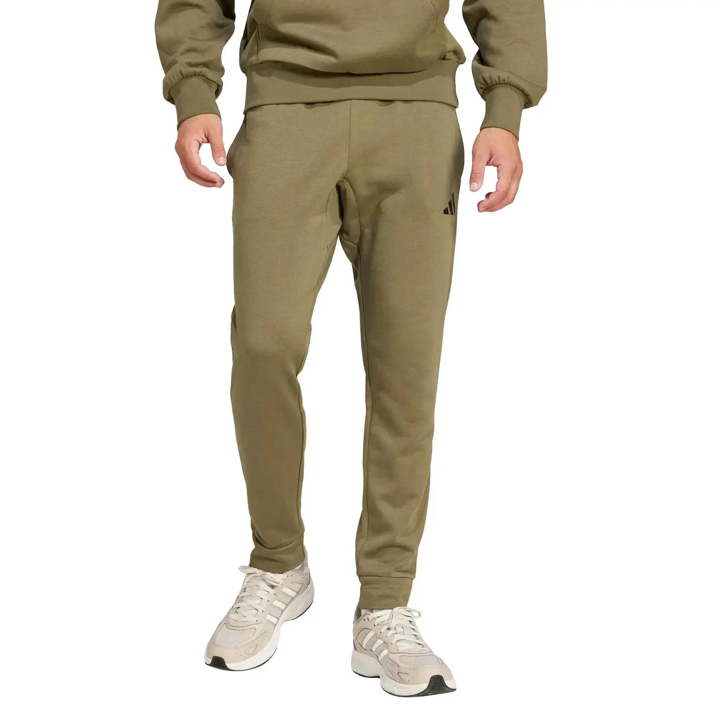 Спортивные штаны из флиса adidas Essentials Feelcozy Fleece, Цвет: Grun Schwarz — фото 2