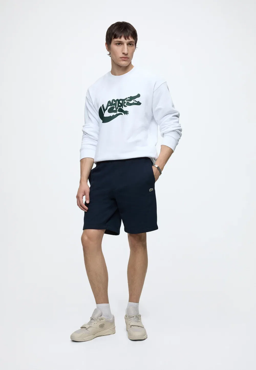 Шорты унисекс Lacoste, Меланж, синий — фото 2