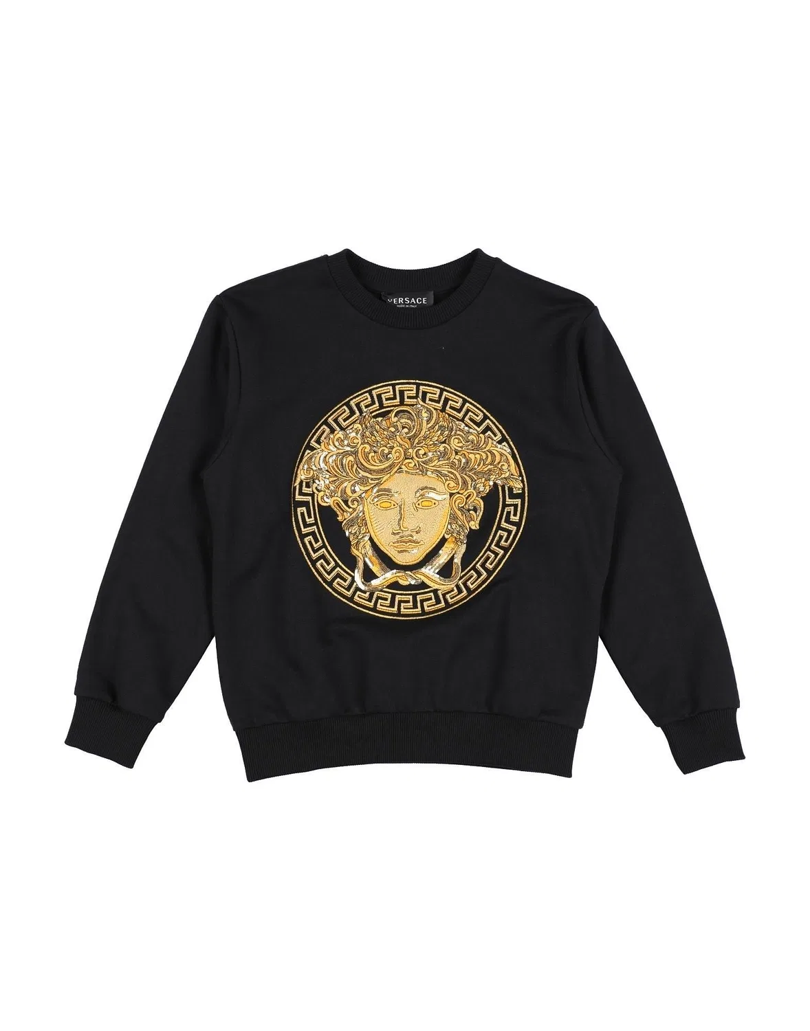 Детский свитшот для девочек с вышивкой Versace Young, черный