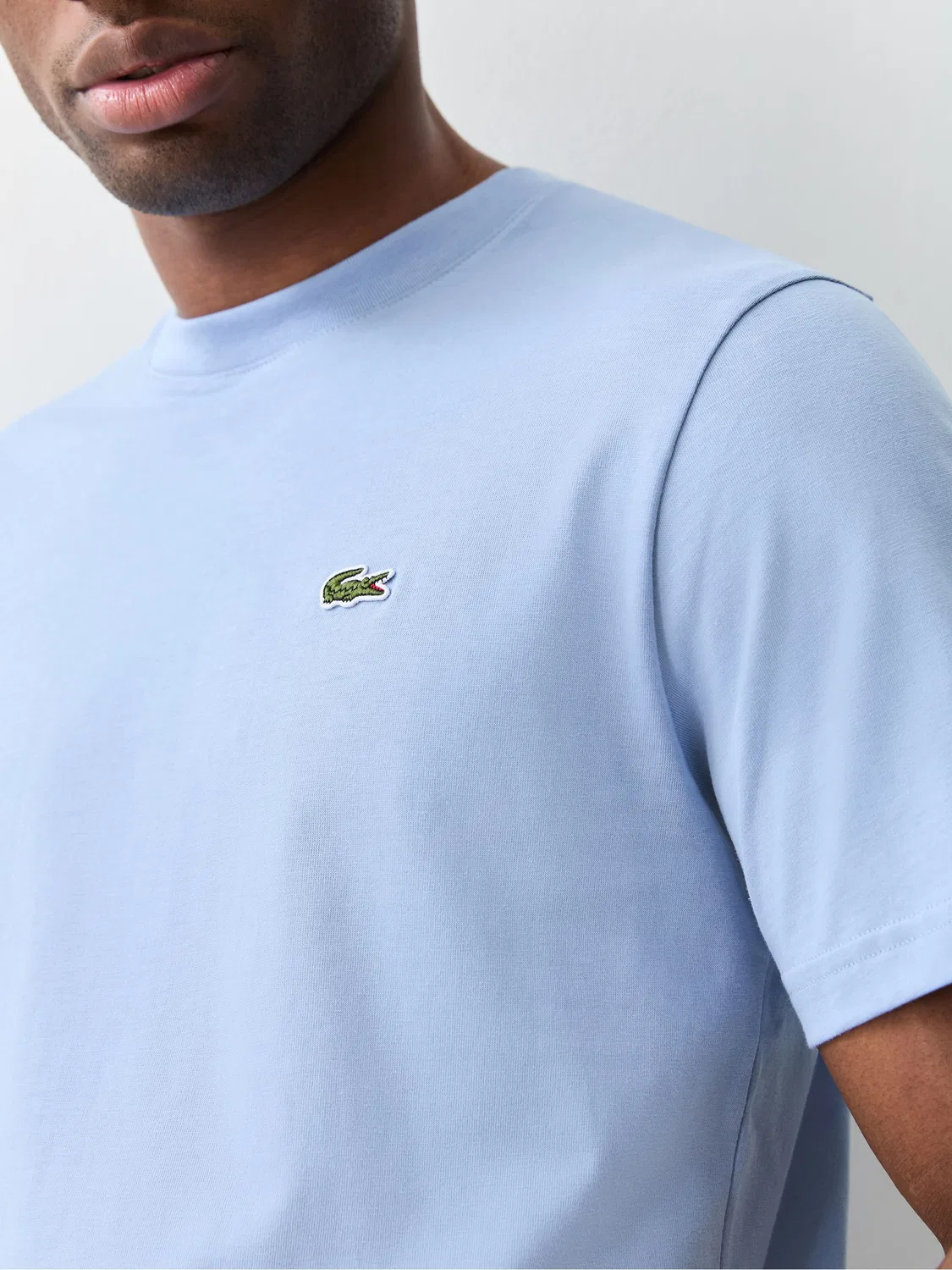 Lacoste Синяя трикотажная хлопковая футболка свободного кроя средней плотности — фото 4