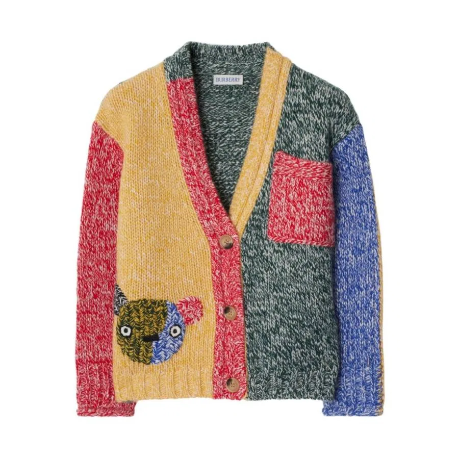 Кардиган из кашемира с цветовыми блоками Kids Janice Burberry, Ivy