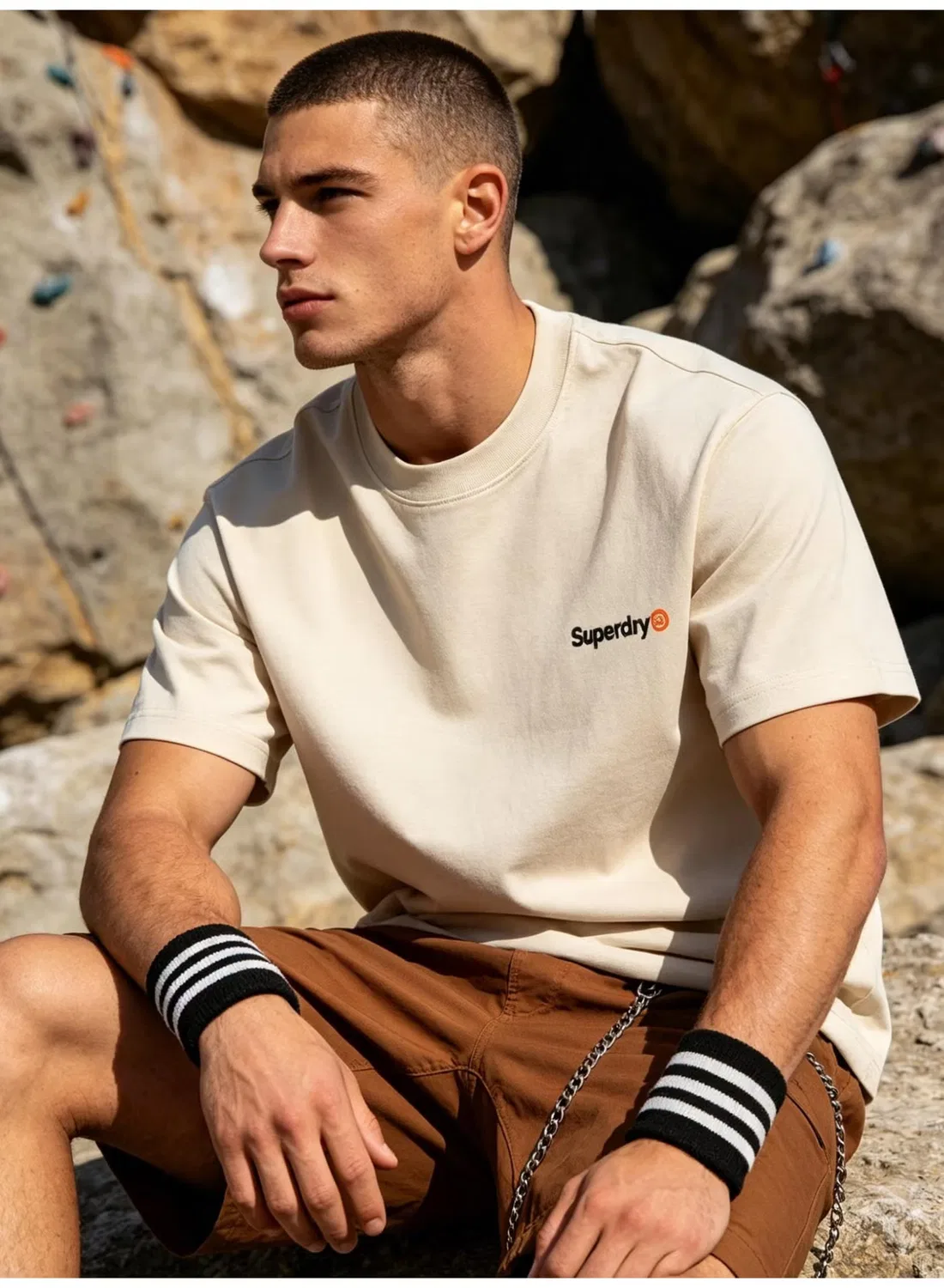 Футболка хлопковая с принтом унисекс Superdry, абрикосовый — фото 3
