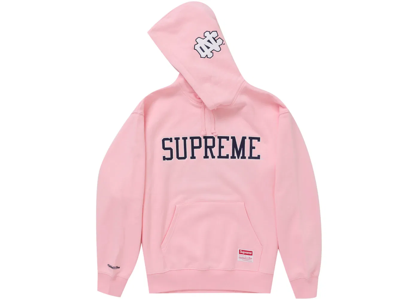 Мужская худи с капюшоном Supreme Mitchell & Ness NCAA Hooded Sweatshirt, Pink — фото 2
