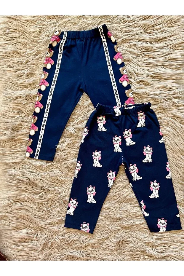 Детский комплект колготок для девочек с принтом Enes Baby, Navy Blue