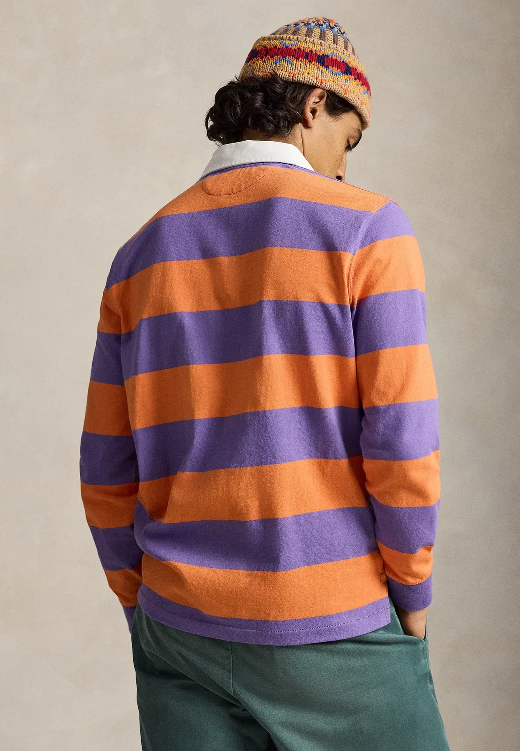 Знаменитая регбийная рубашка - поло Polo Ralph Lauren, Purpl Lilac/Kona Orange — фото 3