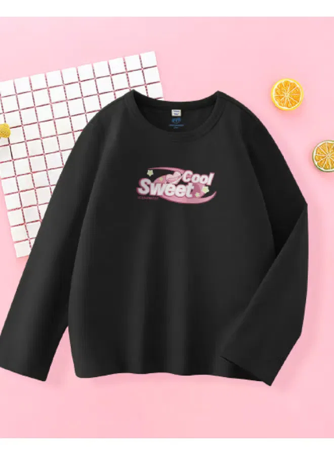 Футболка с длинным рукавом с принтом Jeanswest, черный