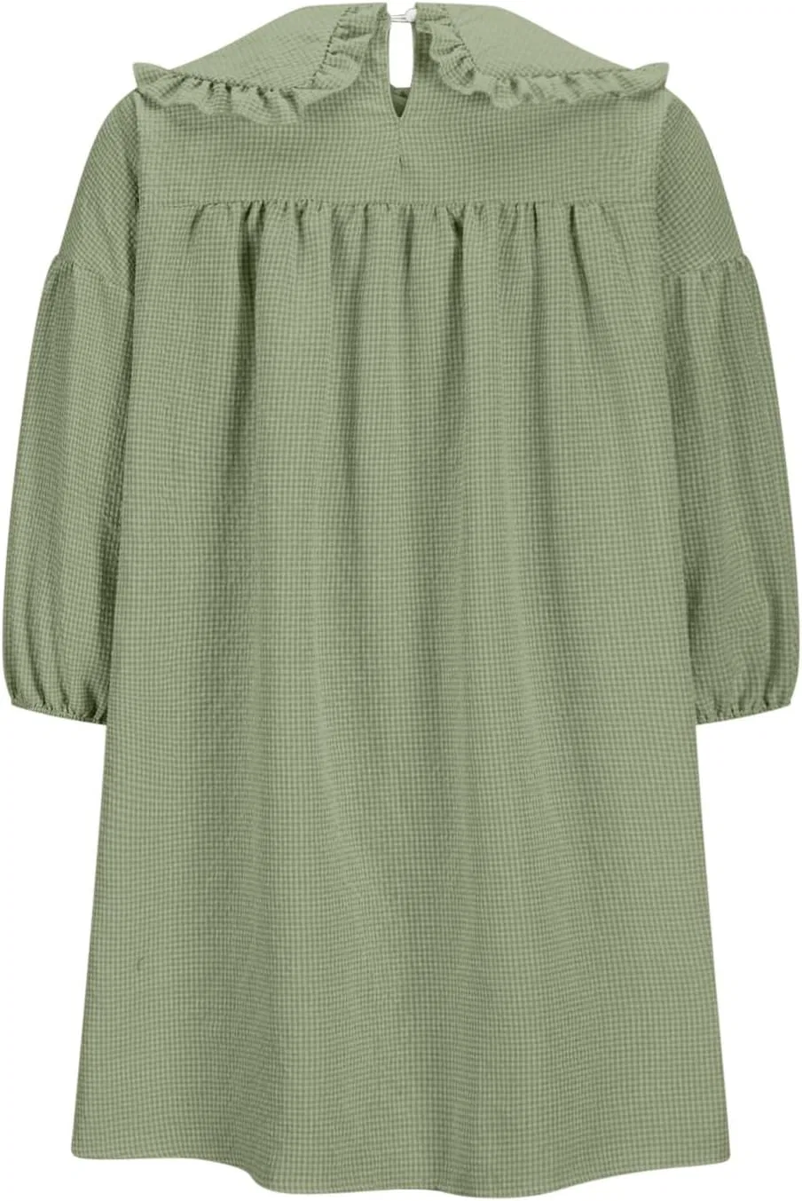 Женское мини-платье с принтом в клетку Babydoll, Green — фото 3