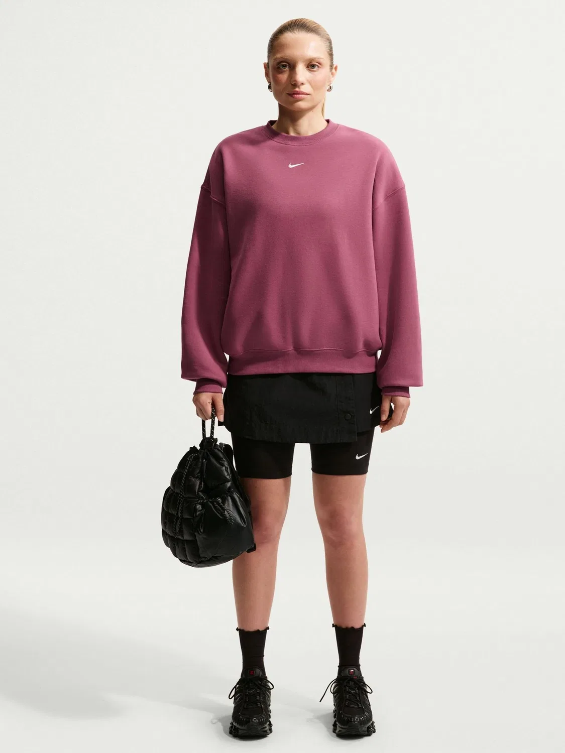 Свитшот женский оверсайз Nike Studio Fleece, Pink Smoke — фото 2