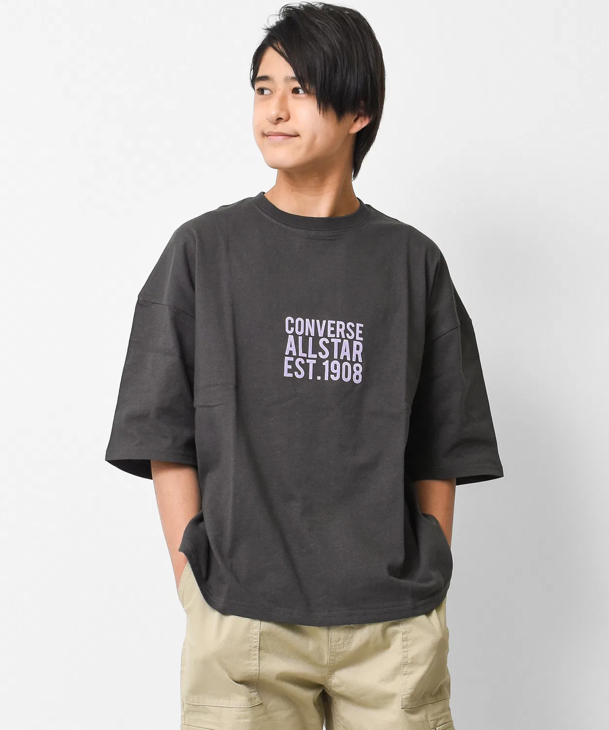 Детская футболка с принтом Super Big T-Shirt RAT EFFECT, Charcoal Grey
