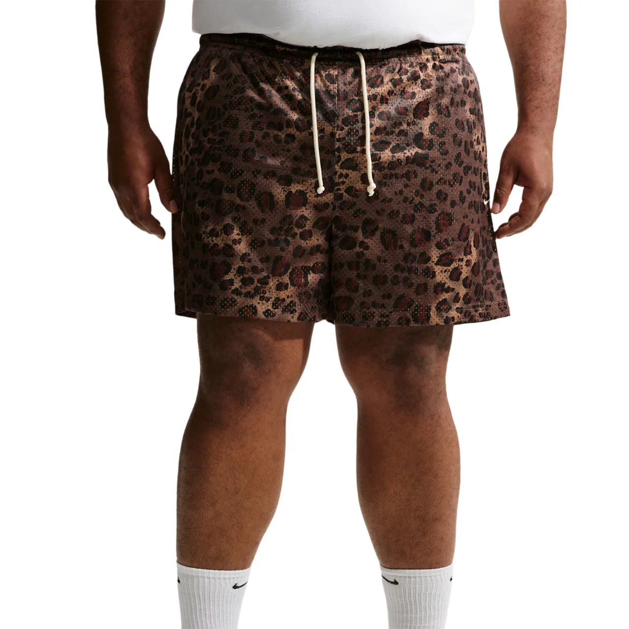 Мужские спортивные шорты из дышащей сетки Leopard Dri-FIT SI PRC Mesh 5 Inch Nike, Lt British Tan/Flax/Pale Ivory