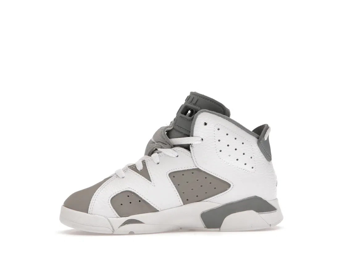 Детские кроссовки с перфорацией Jordan 6 Retro Jordan, White/Medium Grey/Cool Grey — фото 3