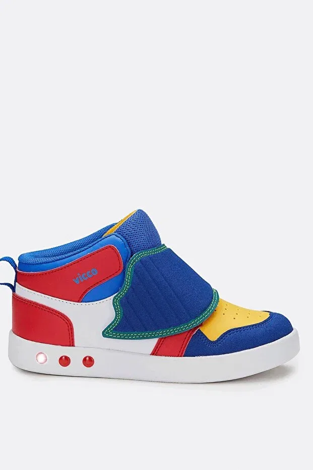 Детские ботинки для девочек с липучками Ufo Lighted Boy's Cobalt Blue Boots Vicco, Saks Blue — фото 2