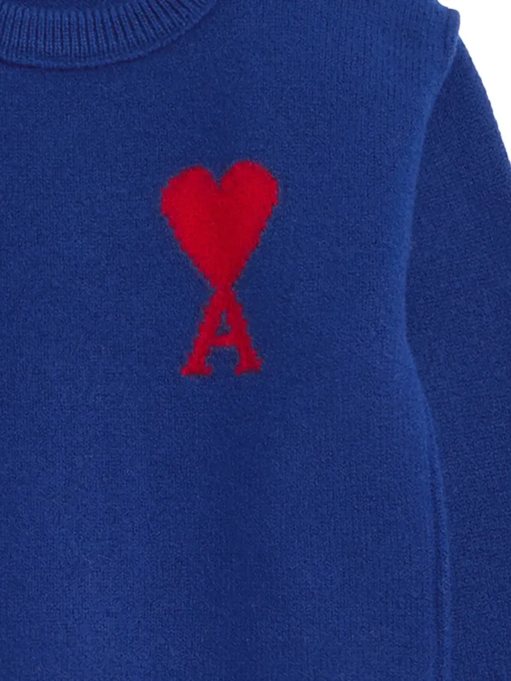 Шерстяной свитер с монограммой Ami de Coeur AMI Paris, синий — фото 2