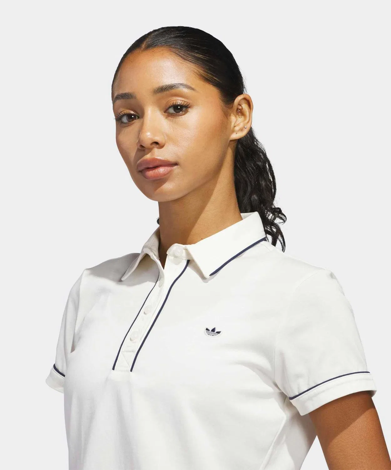 Женское поло Adidas Original Solid Polo, Белый — фото 3
