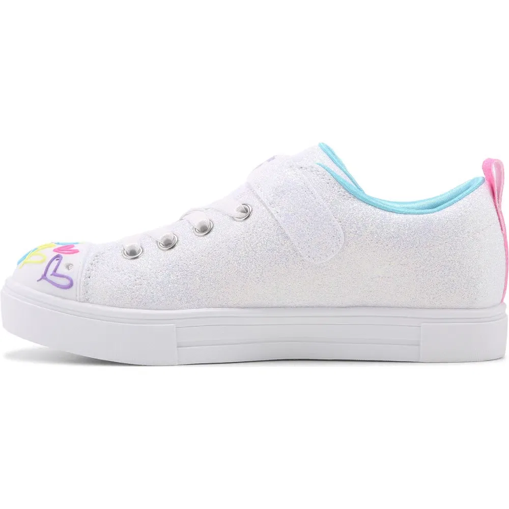 Детские кроссовки с мерцающими искорками для малышей Skechers, White Heart Multi — фото 3