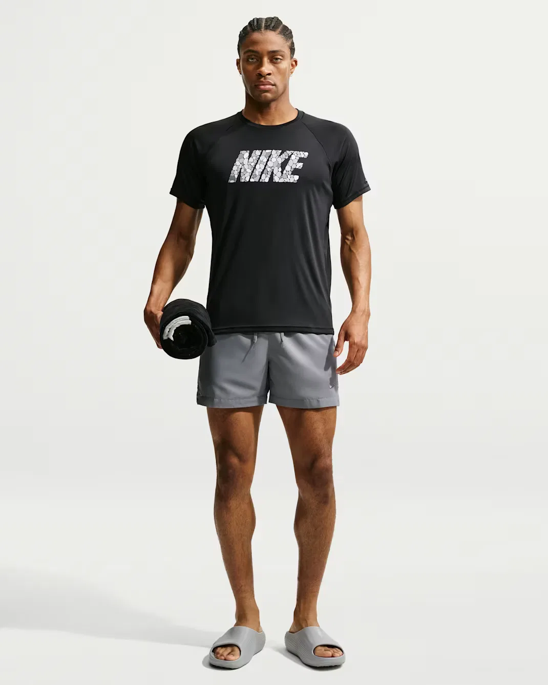 Мужская футболка с коротким рукавом Dri-FIT UV Nike Swim Hydroguard, Black — фото 4
