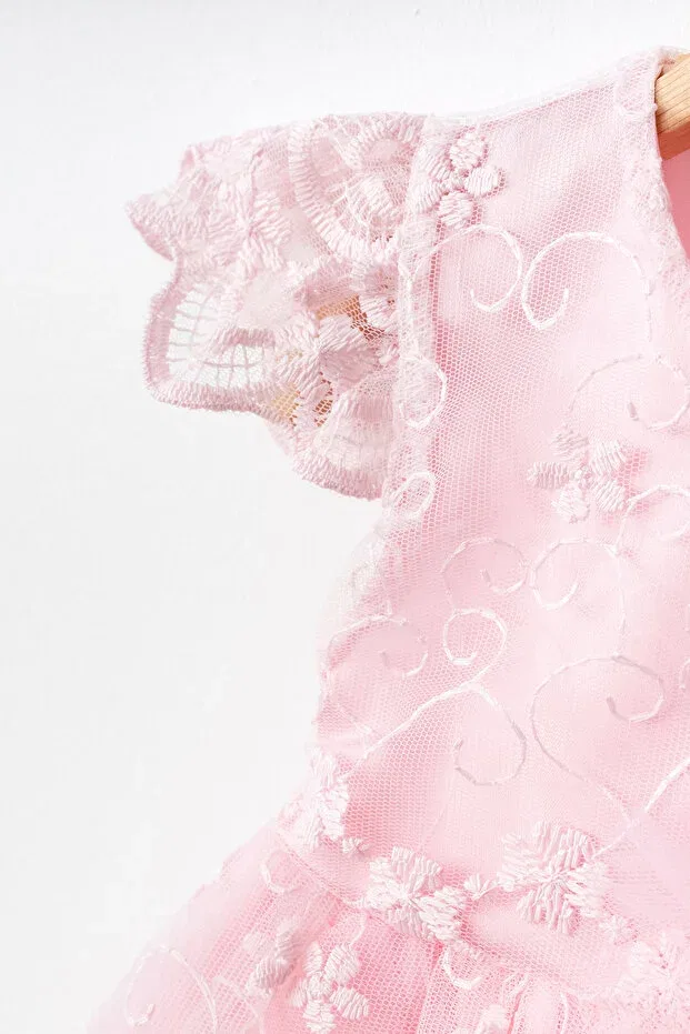Детское платье для девочек кружевное Mevlüt Dress Harry&Millie, Pink — фото 2