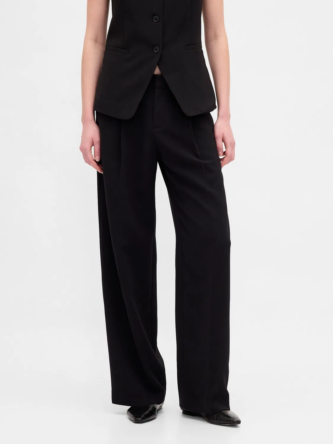 Брюки с заниженной талией Gap Black 365, черные