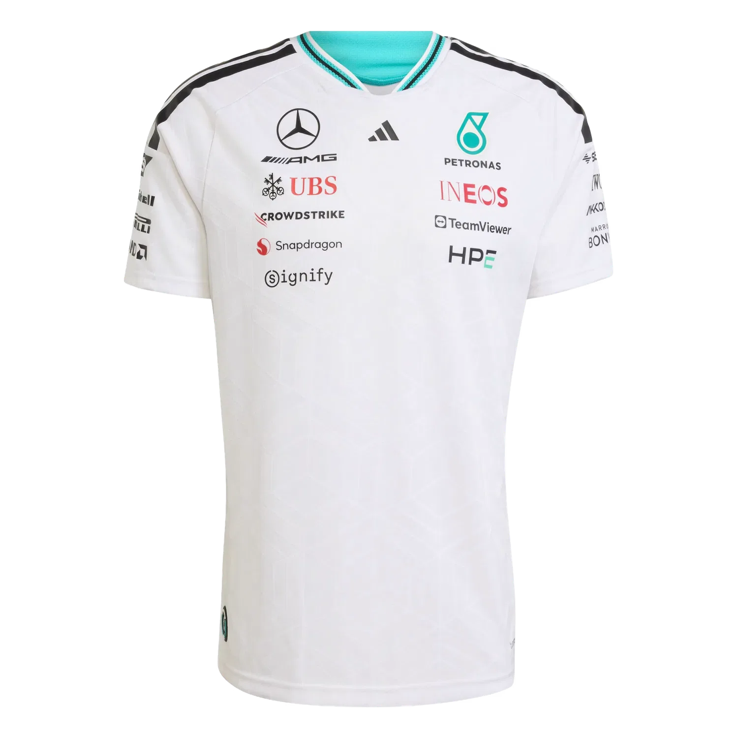 Мужская футболка с длинным рукавом Mercedes AMG Petronas Formula 1 Team Driver Authentic Trikot Adidas, белый