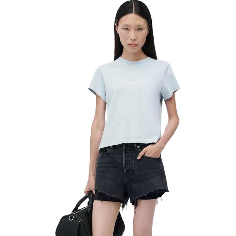 Женская футболка с круглым вырезом Alexander Wang, Sky Blue
