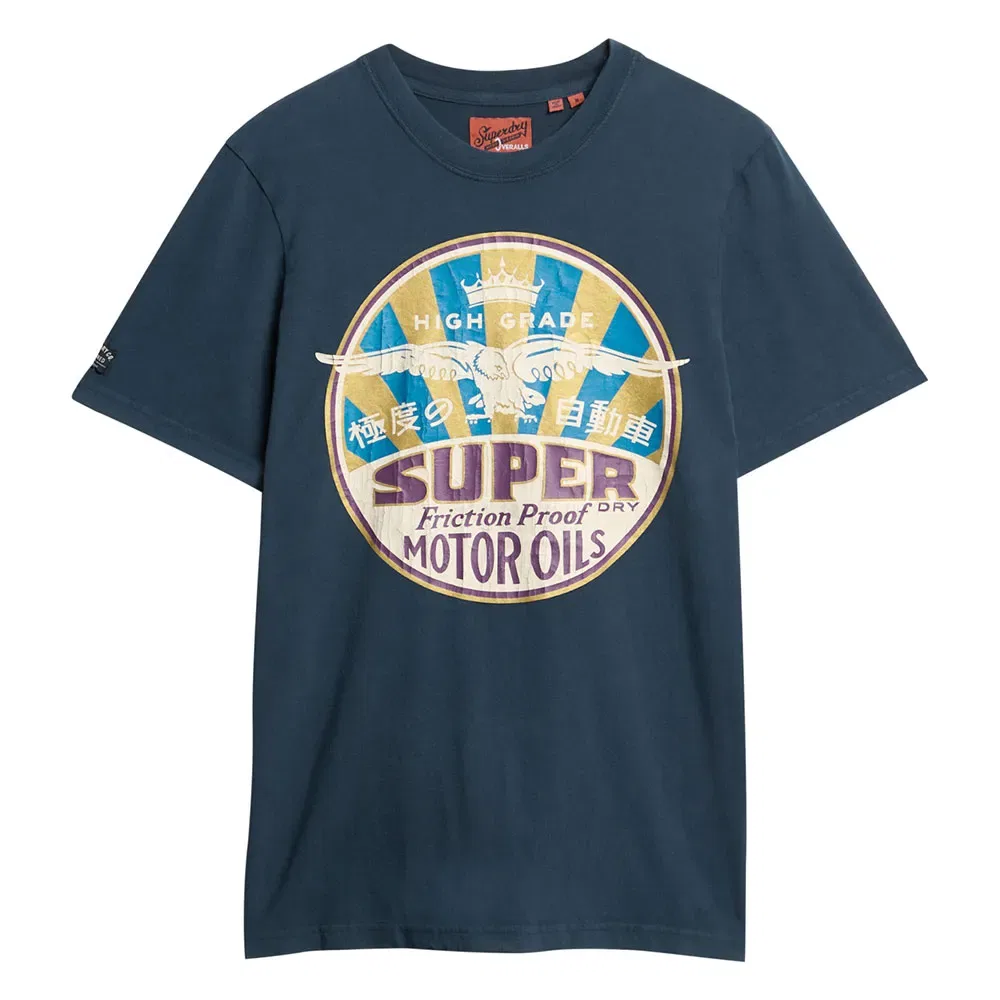 Футболка с коротким рукавом Workwear Gasoline Superdry, синий