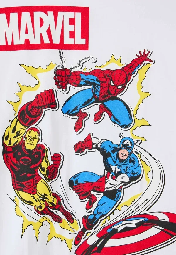 Футболка с принтом Marvel Terranova Optical White, белый — фото 2