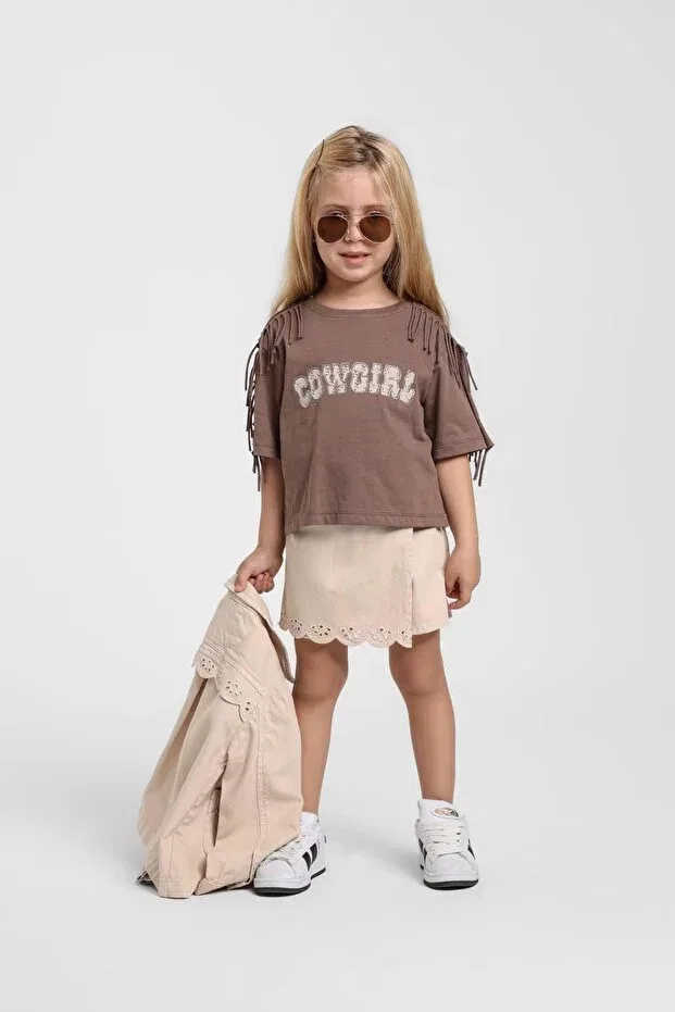Детская футболка для девочек с коротким рукавом Escabel, Brown