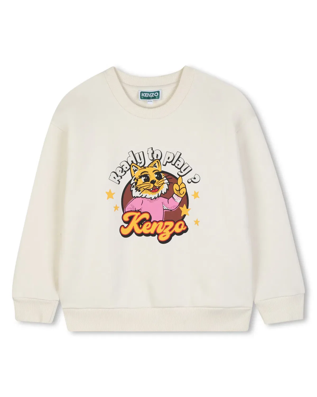 Детская худи для девочек с принтом Kenzo Kids, Light Brown