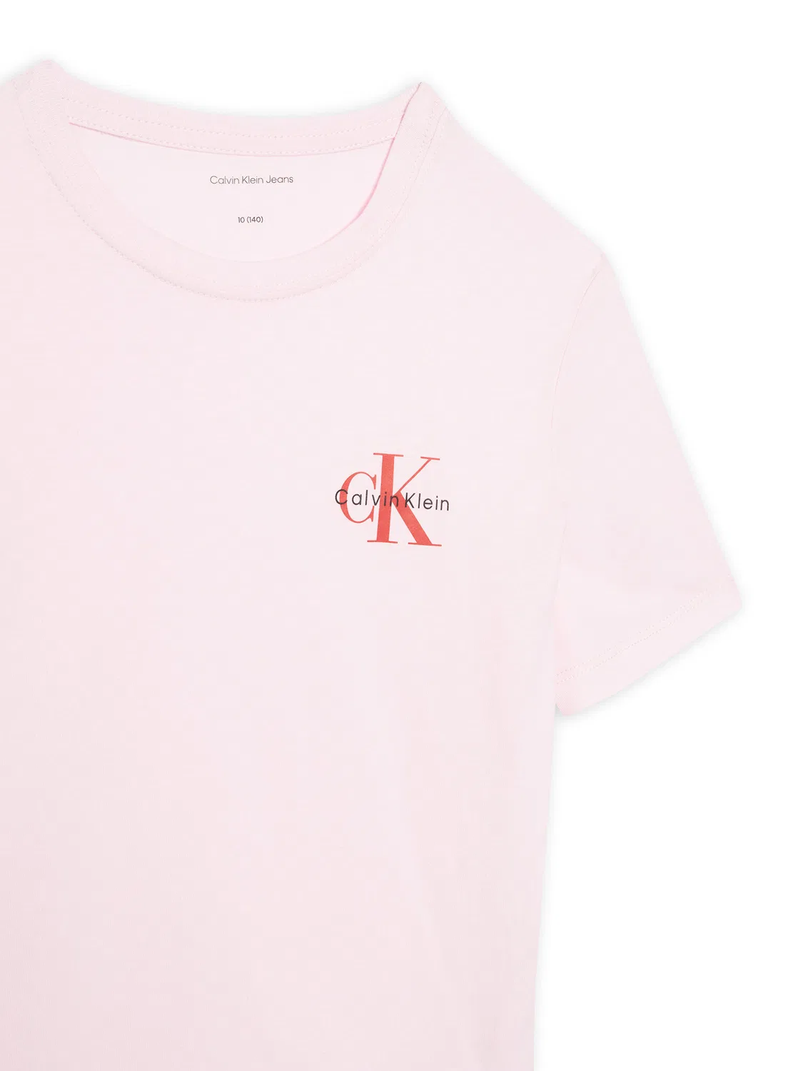 Футболка стандартного кроя для девочки Chest Monologo Calvin Klein Jeans, розовый — фото 3