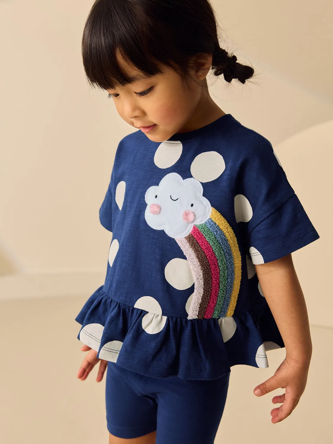 Комплект топ и шорты, Peplum Next, Navy Cloud