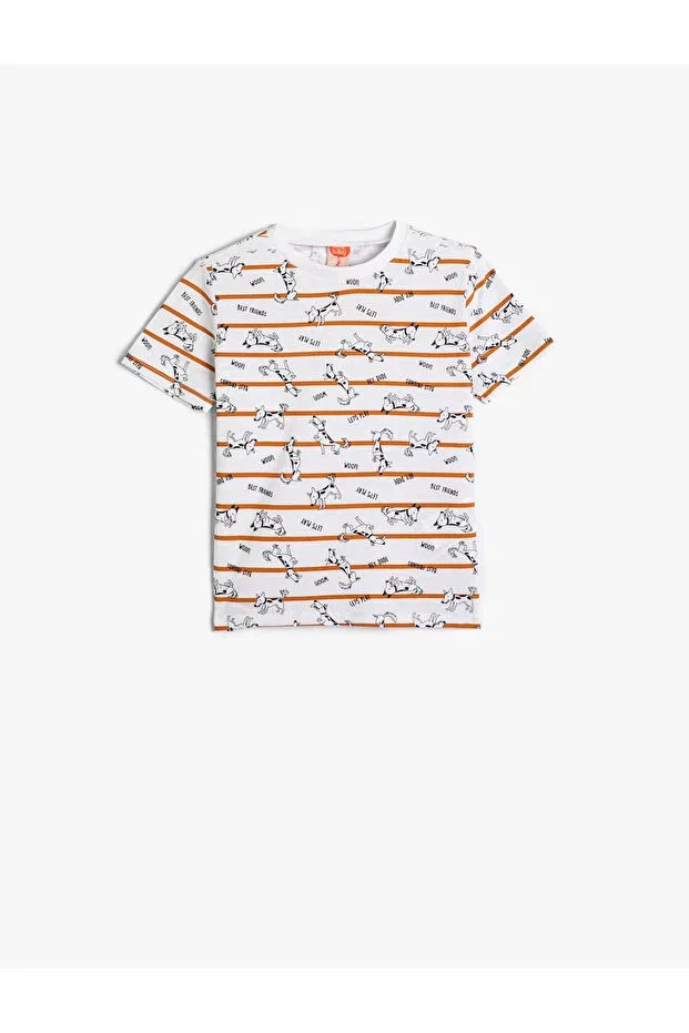 Детская футболка с коротким рукавом Koton, Ecru Patterned