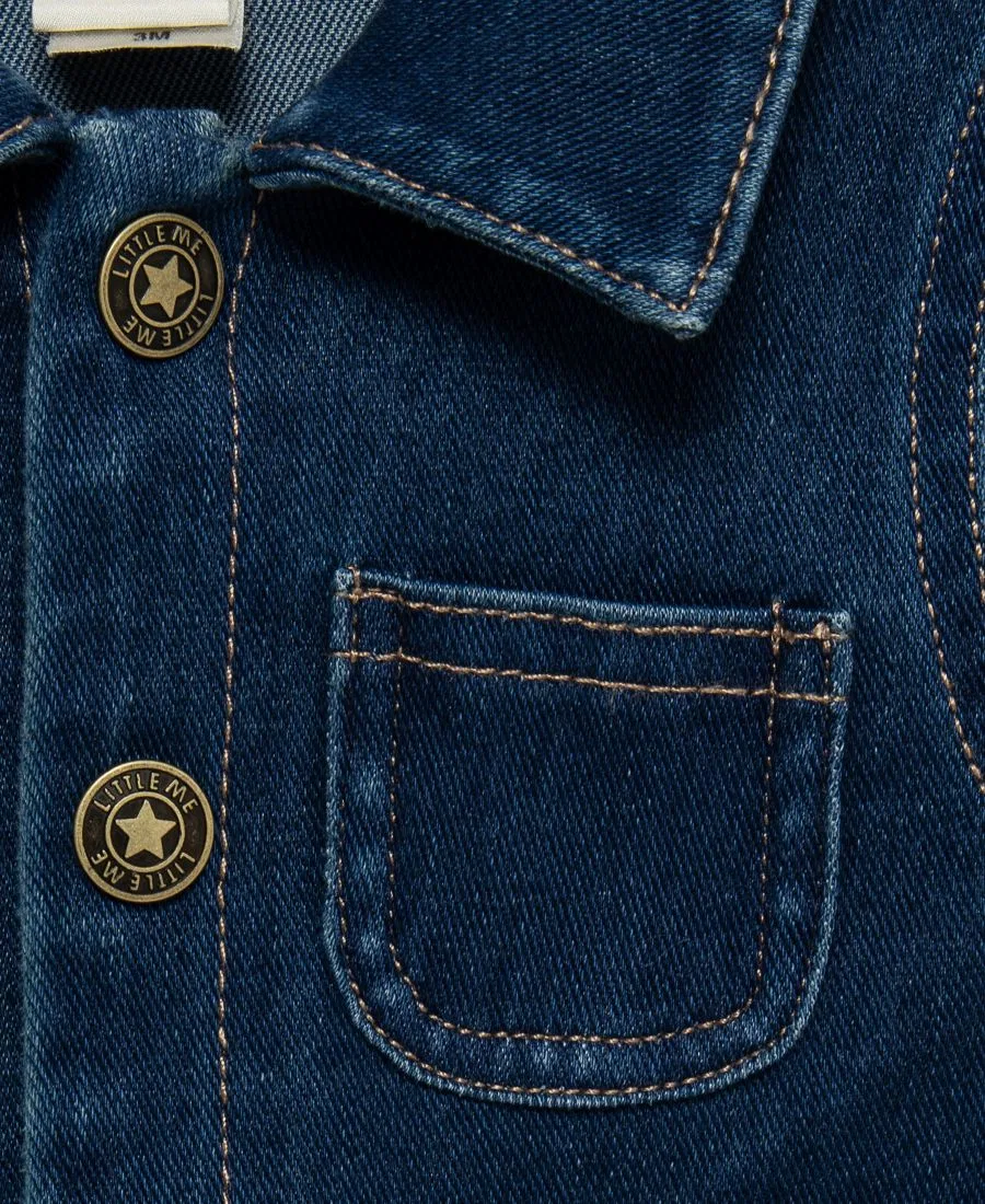 Комбинезон джинсовый с длинным рукавом Construction Denim Little Me, Denim — фото 4