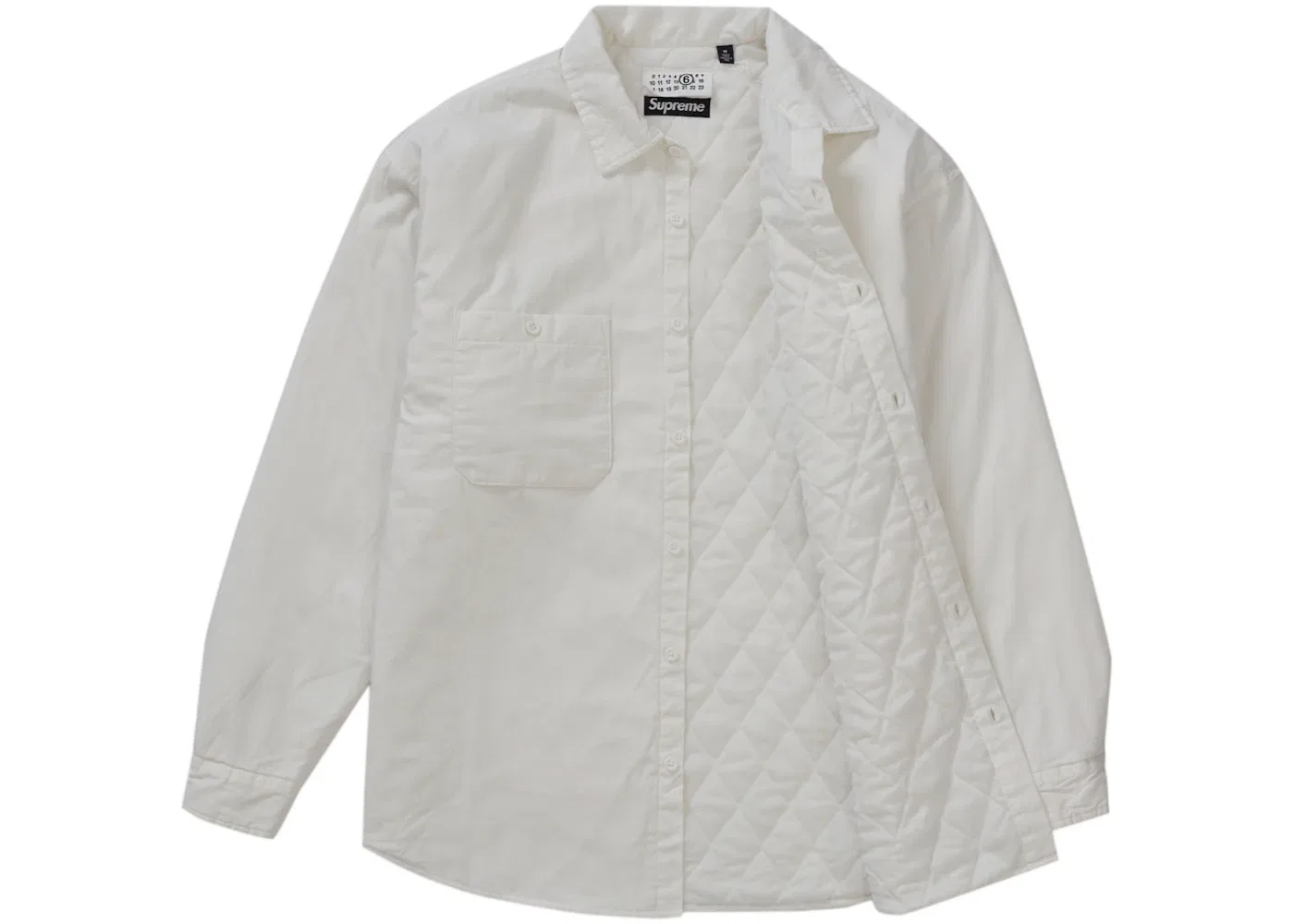 Мужская рубашка стеганая MM6 Maison Margiela Supreme, White — фото 2