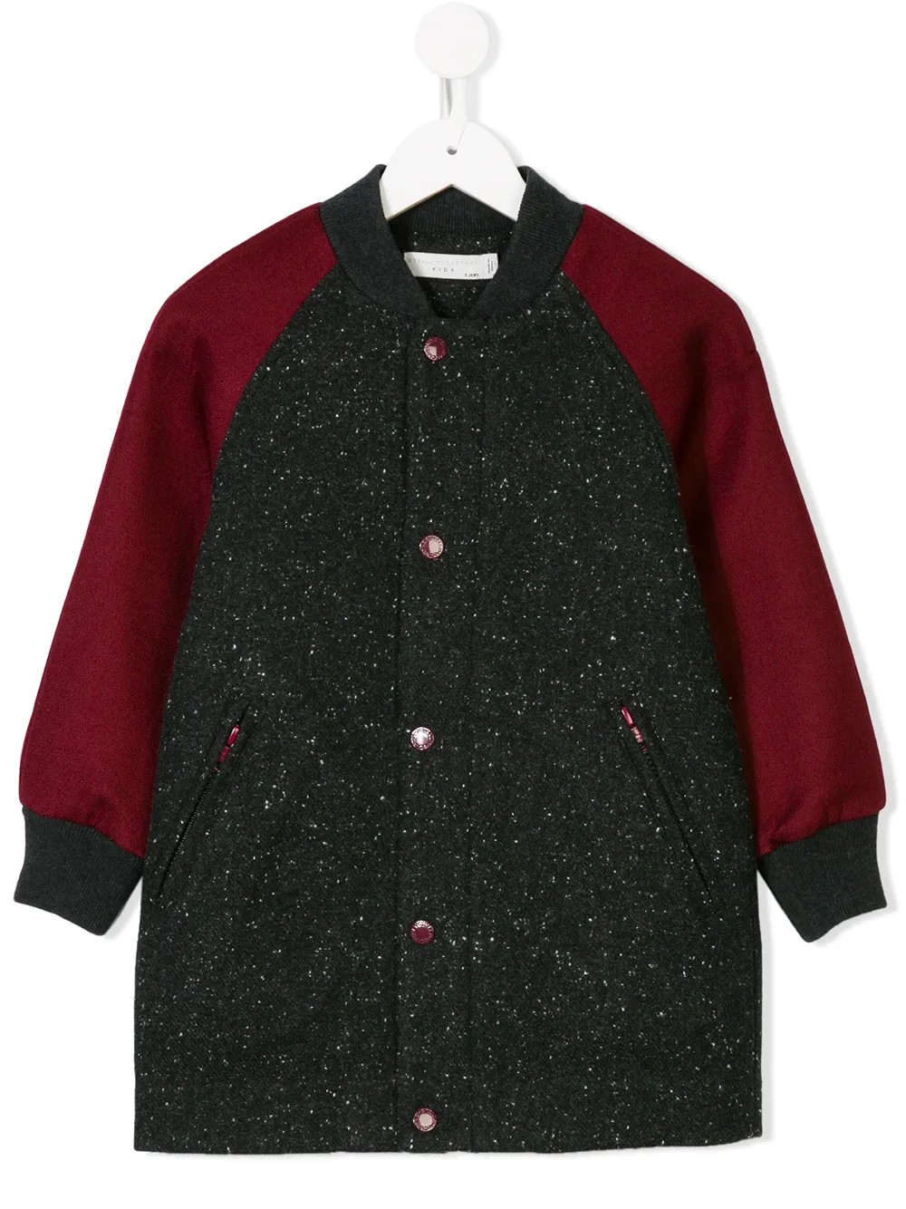 

Двухцветное пальто Stella Mccartney Kids, серый