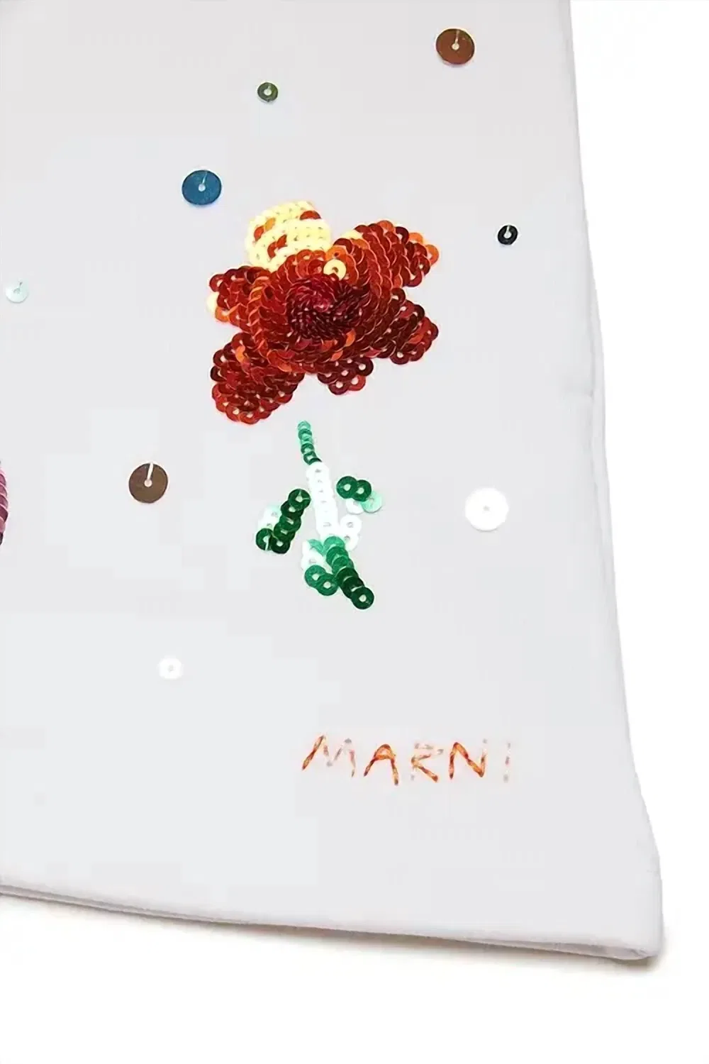 Детские шорты для девочек с вышивкой цветов Marni, White — фото 3
