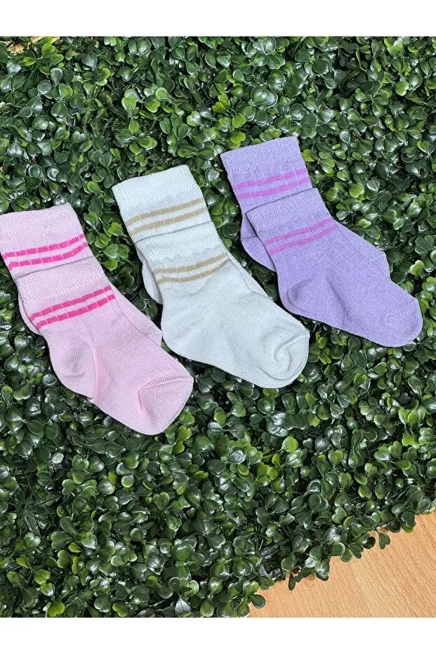 Детские носки для новорожденных хлопковые Miniloppoo, Pink-White-Purple