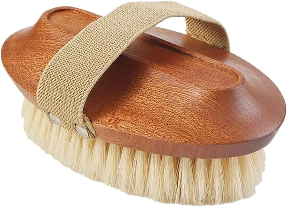 Купальная щетка для спины с натуральной щетиной, 14.5x9 см, Brown Generic