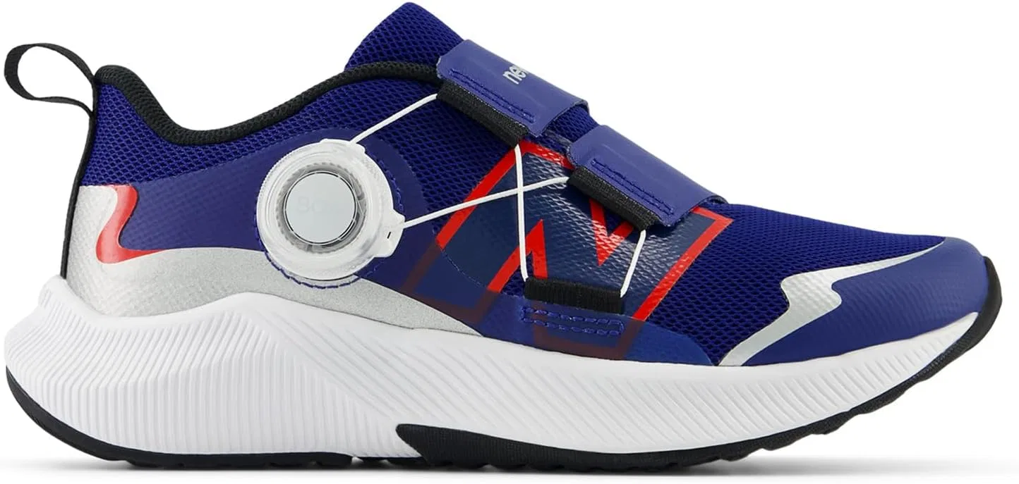 Детские кроссовки для девочек с технологией DynaSoft Reveal V4 Boa New Balance, Inkwell Team Red And Silver Metallic — фото 4