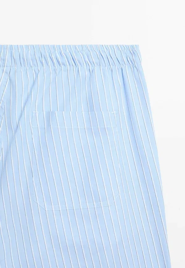 Комплект пижамный: футболка с коротким рукавом и брюки в полоску, модель Short sleeve pyjama top and striped trousers set, Massimo Dutti, light blue, светло-голубой — фото 3