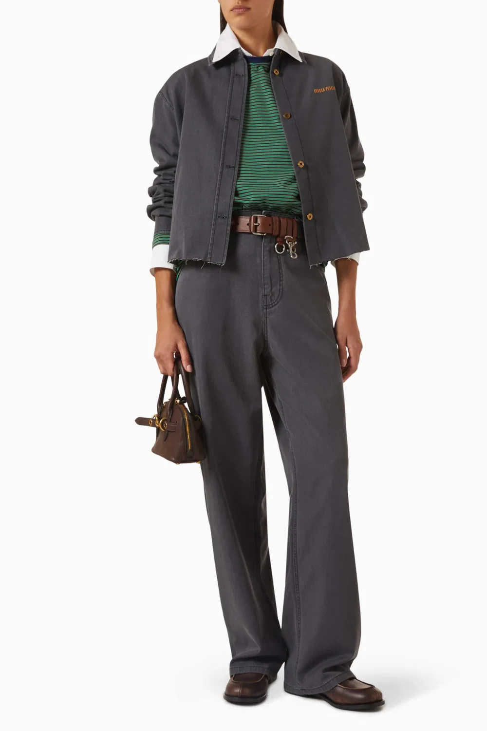 Рубашка хлопковая Chambray Miu Miu — фото 2