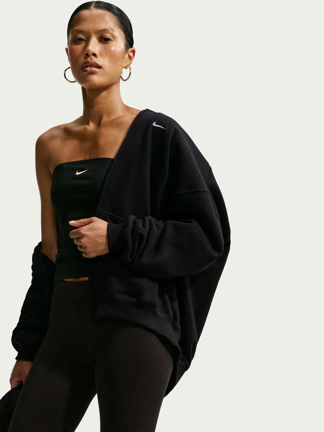 Толстовка большого размера из флиса Nike Total Black Studio — фото 2