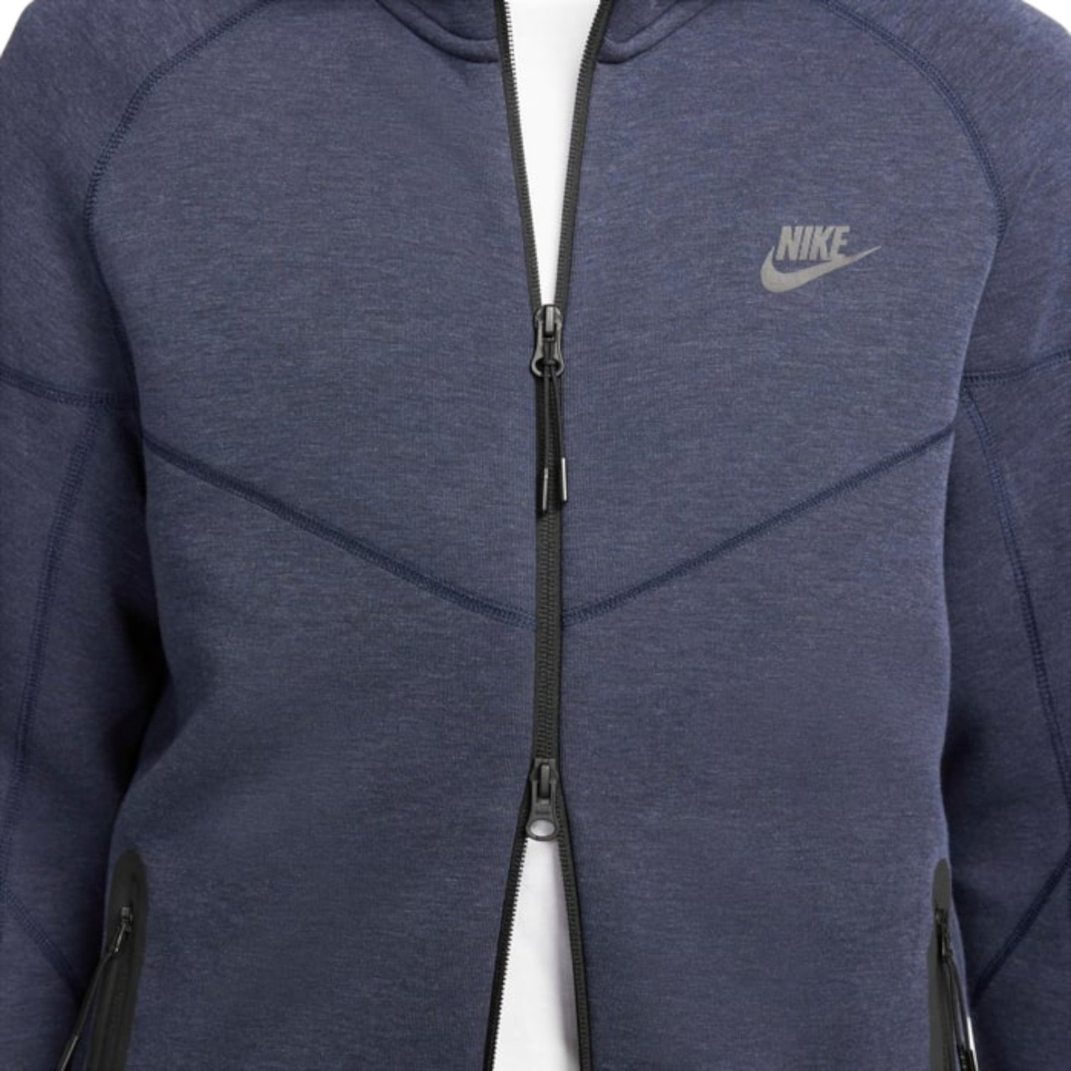 Худи Nike Tech Fleece Windrunner на молнии, цвет «Обсидиановый меланж» — фото 3