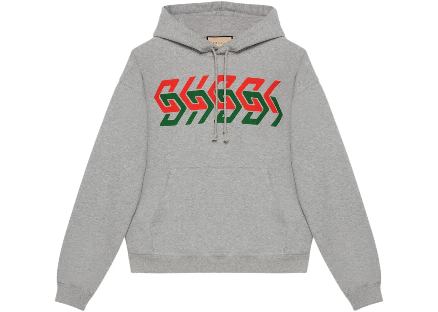 Мужской свитшот с капюшоном с принтом Chain Print Gucci, Grey/Red/Green