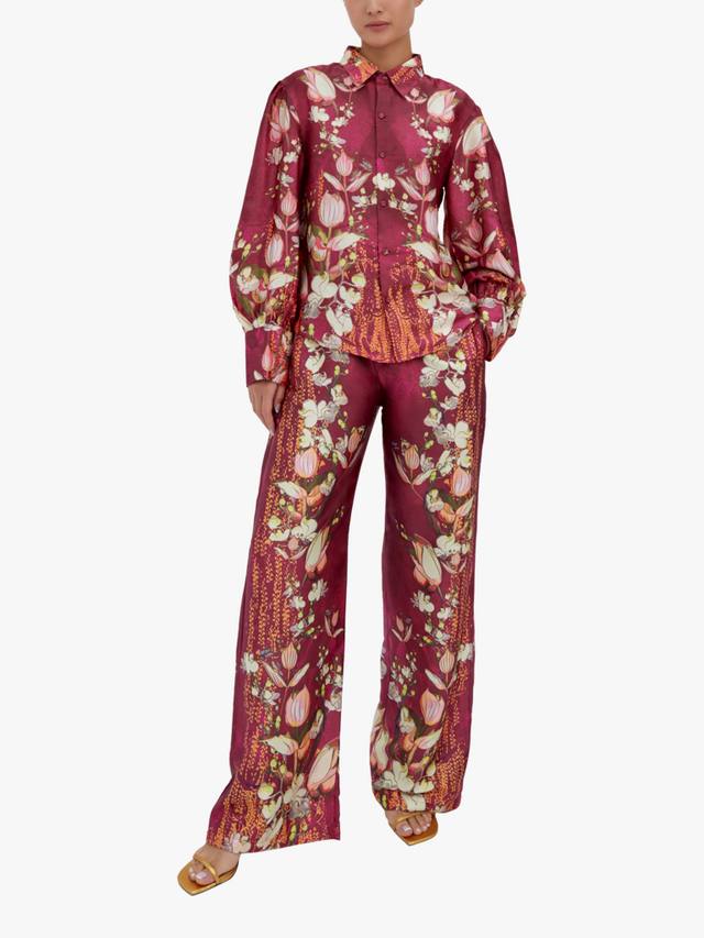 

Лоран сатиновая блузка с цветочным принтом Raishma, Burgundy