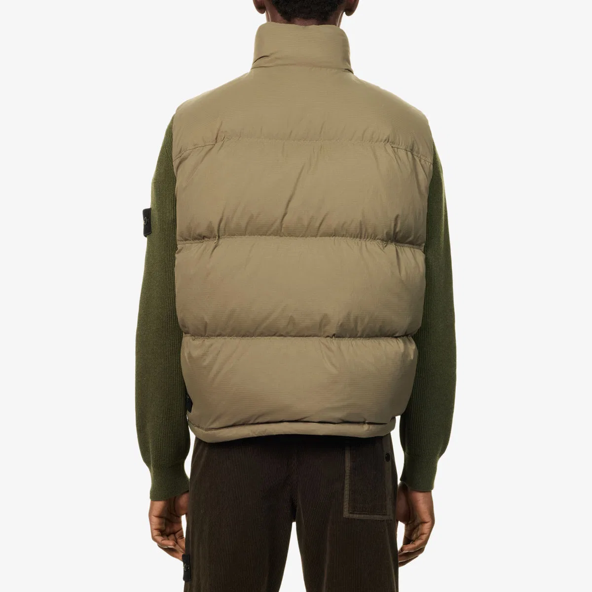 Жилет из рипстоп-кордуры с пуховой подкладкой Stone Island, зеленый — фото 4