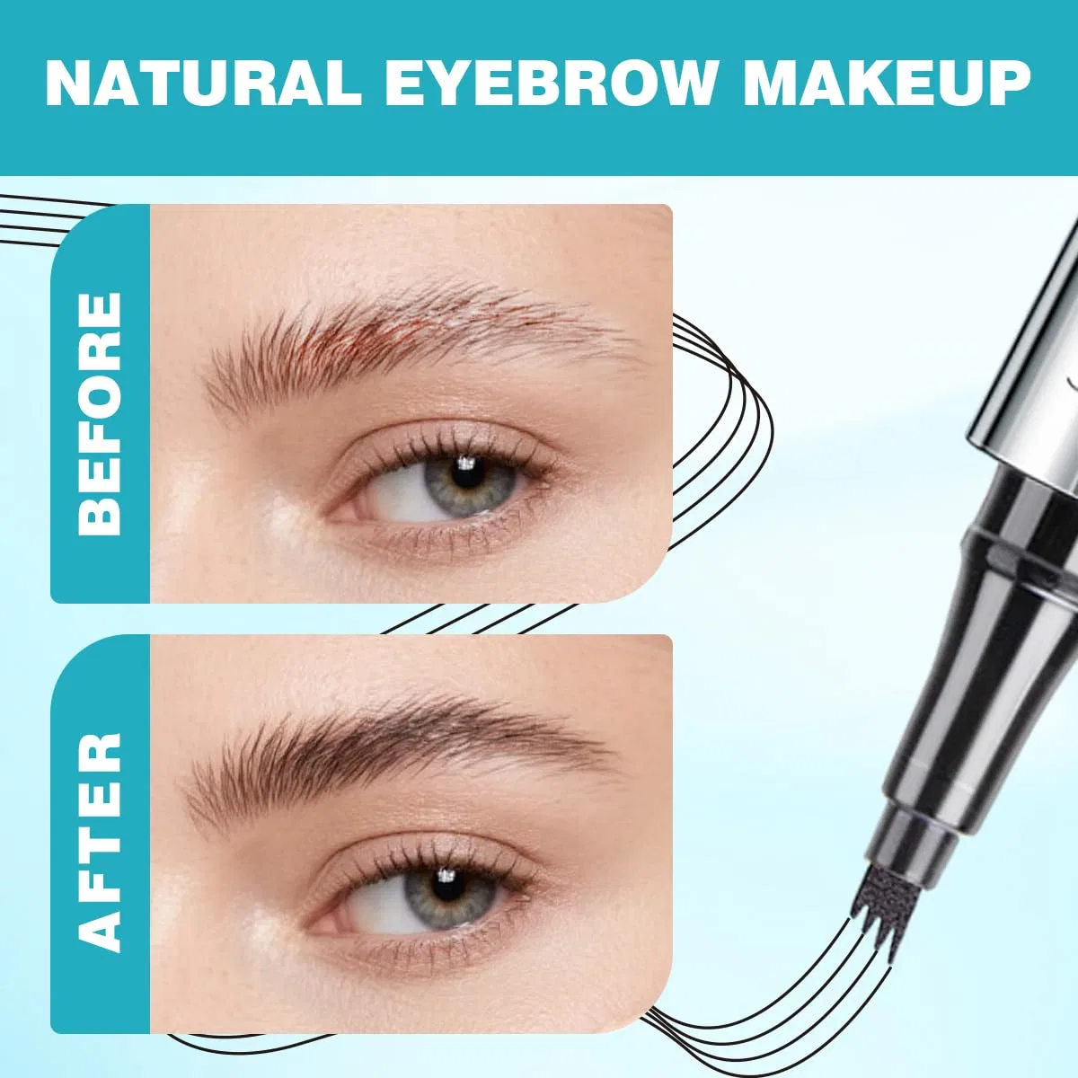 Карандаш для бровей QIC Microblading, 1 г, 01 Light Brown W3W — фото 2