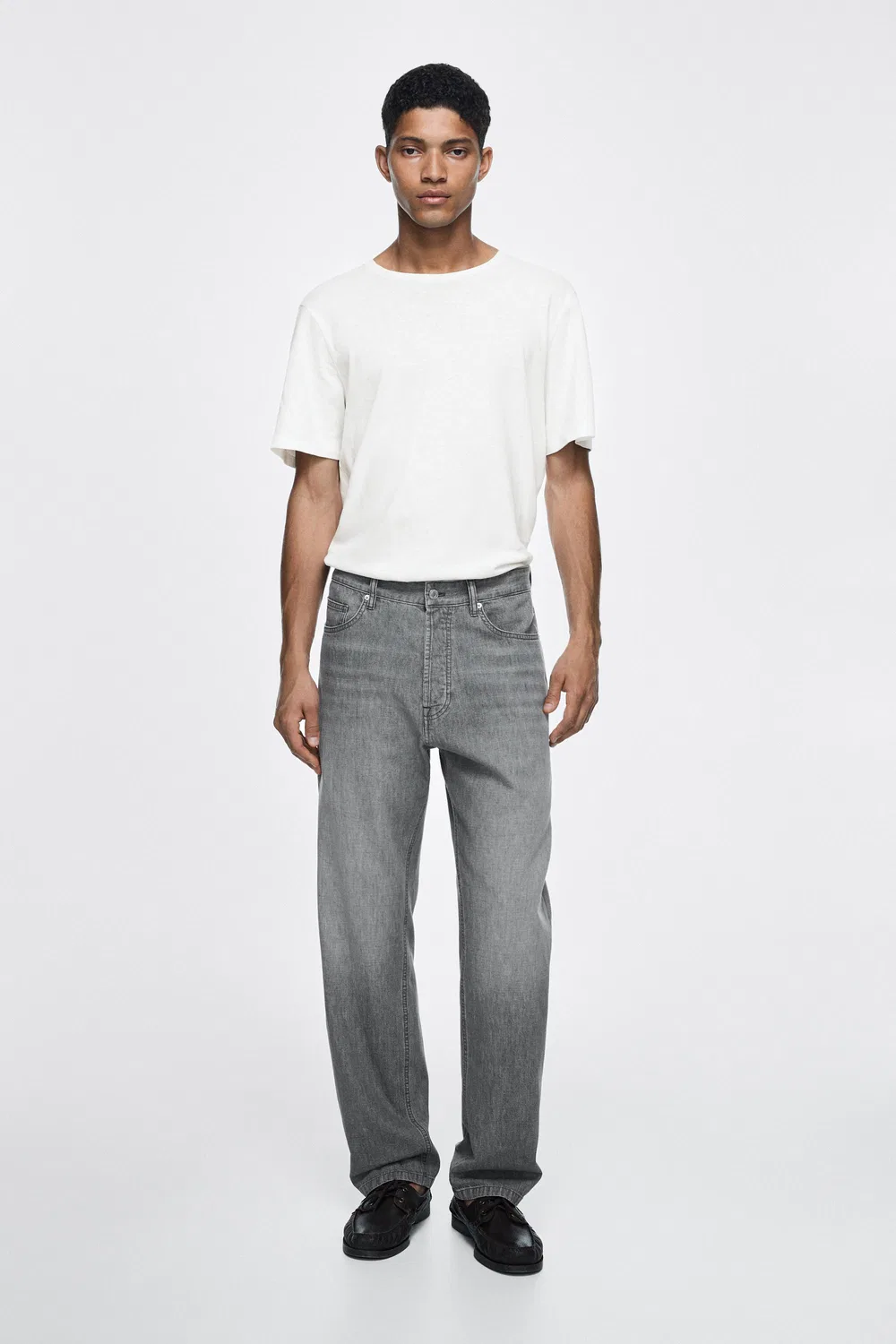 Легкие джинсы прямого кроя Massimo Dutti, серый