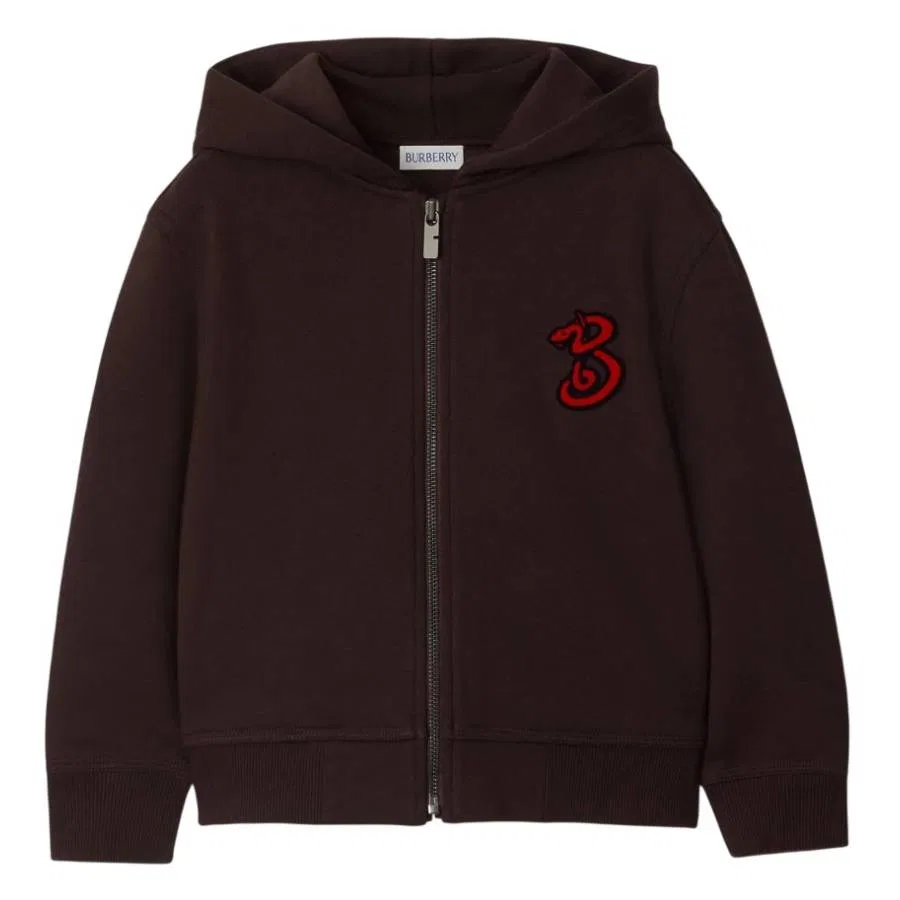 Худи хлопковое с принтом Kids Clyde Snake Cotton Hoodie Burberry, Peat
