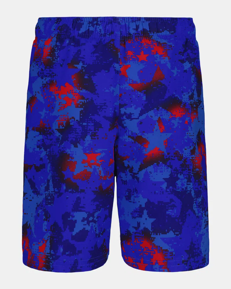 Шорты для плавания 15 см с защитой UPF 50+ UA Digistar Camo UnderArmour, Team Royal/White — фото 3