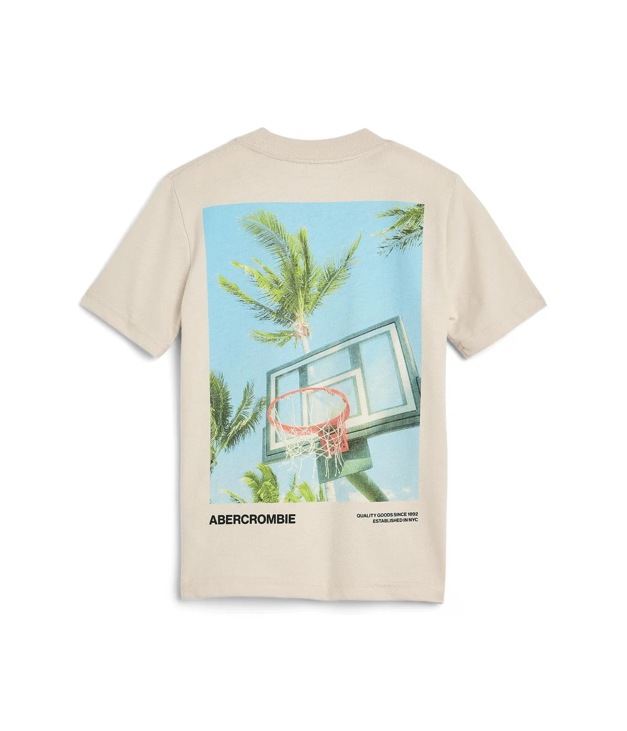 Футболка Bank Shot Tee (для маленьких и больших детей) Abercrombie Kids, Oatmeal — фото 2